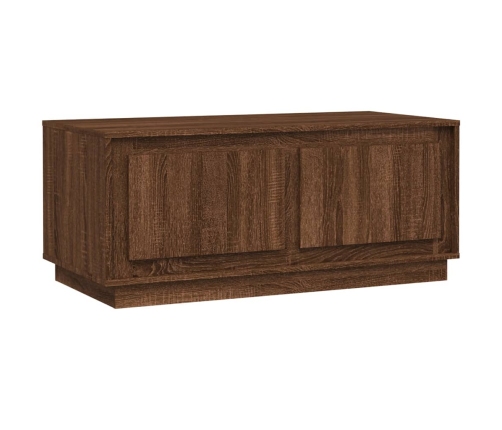 Mesa de centro madera contrachapada marrón roble 102x50x44 cm