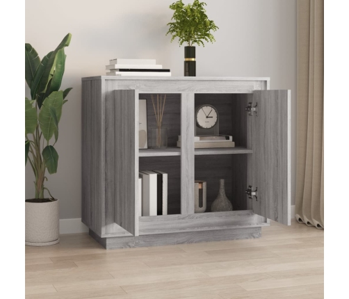 Aparador de madera contrachapada gris Sonoma 80x34x75 cm