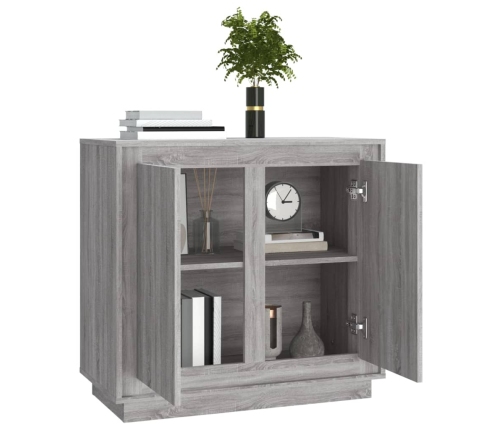 Aparador de madera contrachapada gris Sonoma 80x34x75 cm