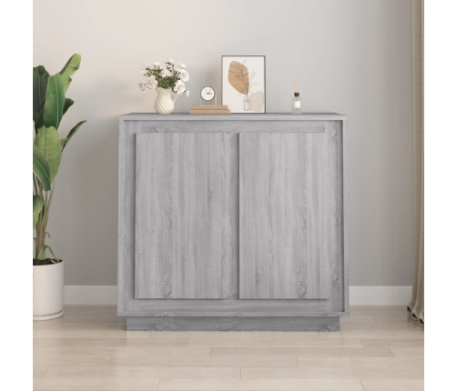 Aparador de madera contrachapada gris Sonoma 80x34x75 cm