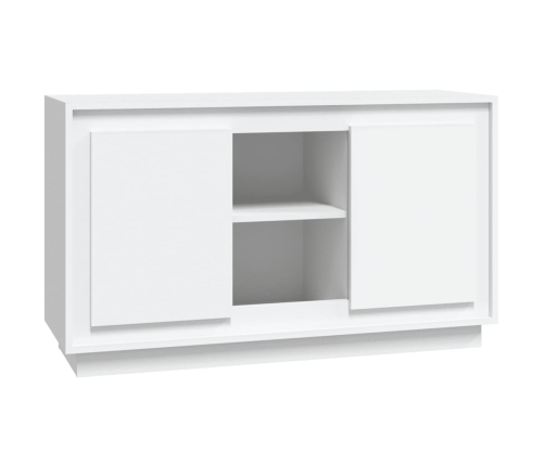 Aparador de madera contrachapada blanco 102x35x60 cm