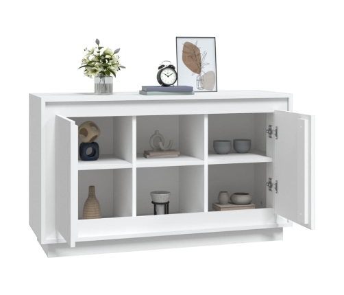 Aparador de madera contrachapada blanco 102x35x60 cm