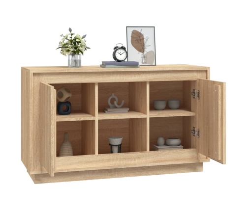 Aparador de madera contrachapada roble Sonoma 102x35x60 cm