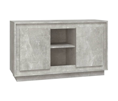 Aparador de madera contrachapada gris hormigón 102x35x60 cm