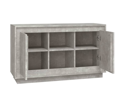 Aparador de madera contrachapada gris hormigón 102x35x60 cm