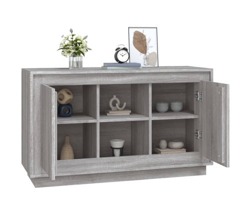 Aparador de madera contrachapada gris Sonoma 102x35x60 cm