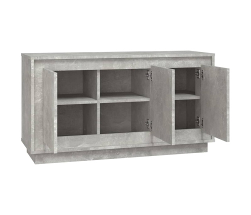 Aparador de madera contrachapada gris hormigón 102x35x55 cm