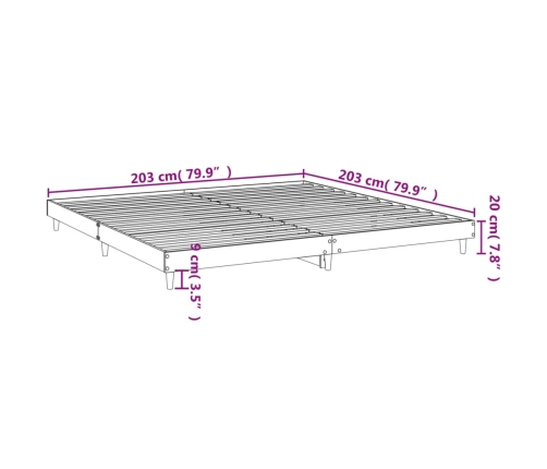 Estructura de cama madera de ingeniería blanco brillo 200x200cm