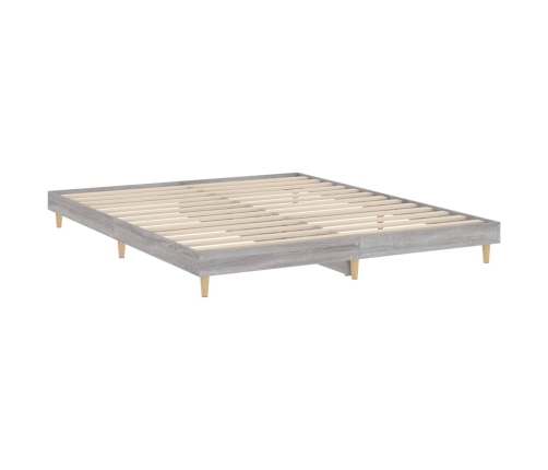 Estructura de cama madera de ingeniería gris Sonoma 200x200 cm