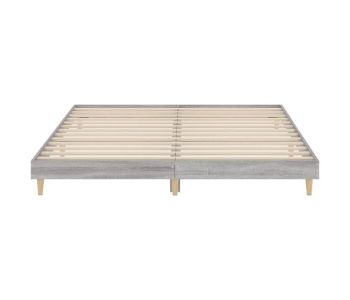 Estructura de cama madera de ingeniería gris Sonoma 200x200 cm