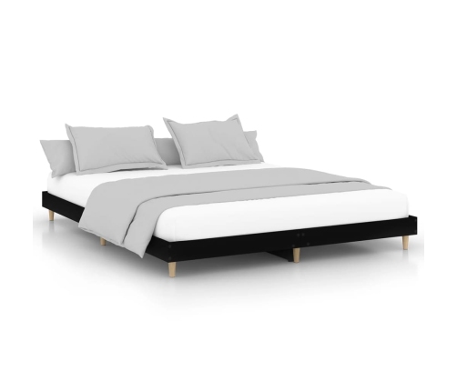 Cama sin colchón negro 180x200 cm madera de ingeniería