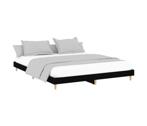 Cama sin colchón negro 180x200 cm madera de ingeniería