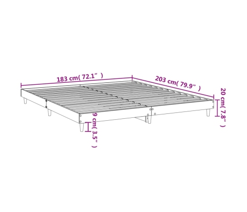 Cama sin colchón negro 180x200 cm madera de ingeniería