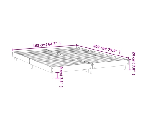 Estructura de cama sin colchón blanca 160x200 cm