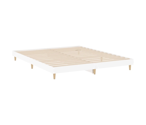 Estructura de cama madera de ingeniería blanca 150x200 cm