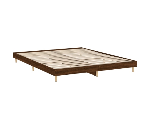 Estructura de cama sin colchón madera marrón roble 150x200 cm