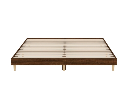 Estructura de cama sin colchón madera marrón roble 150x200 cm