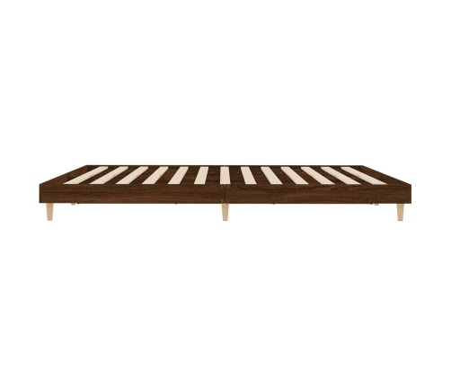 Estructura de cama sin colchón madera marrón roble 150x200 cm