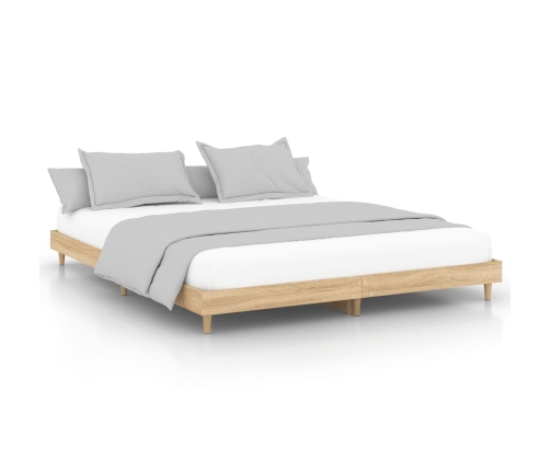 Estructura de cama sin colchón madera roble Sonoma 140x200 cm