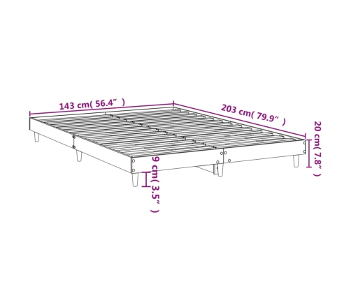 Estructura de cama sin colchón madera roble Sonoma 140x200 cm