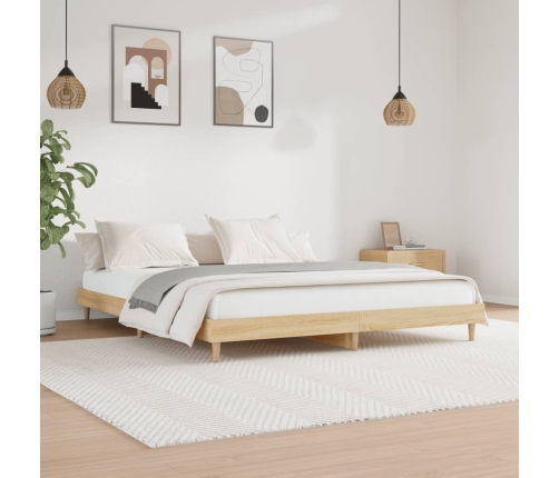 Estructura de cama sin colchón madera roble Sonoma 140x200 cm