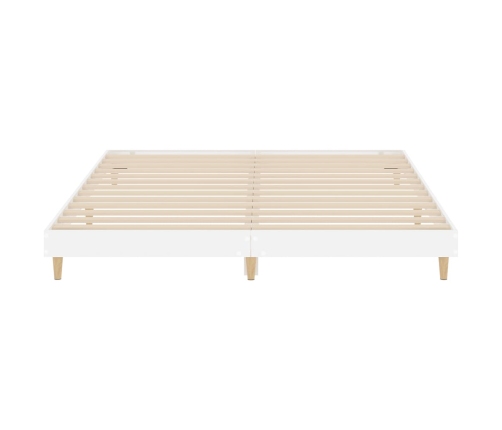 Estructura de cama madera de ingeniería blanco brillo 120x200cm