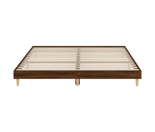 Estructura de cama sin colchón madera marrón roble 120x200 cm