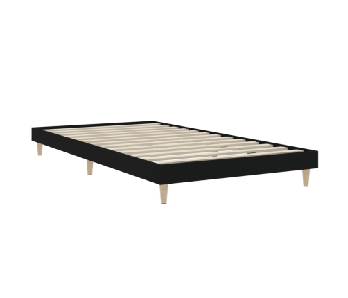 Estructura de cama madera de ingeniería negra 100x200 cm