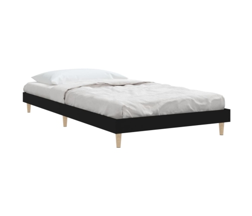 Estructura de cama madera de ingeniería negra 100x200 cm