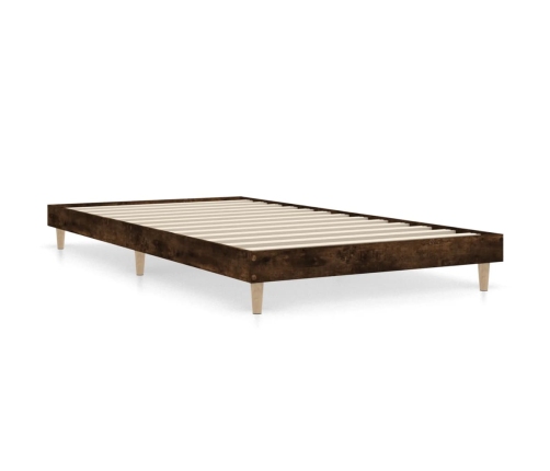 Estructura de cama sin colchón madera roble ahumado 100x200 cm