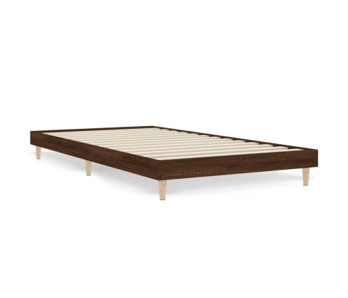 Estructura de cama sin colchón madera marrón roble 100x200 cm