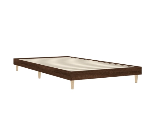 Estructura de cama sin colchón madera marrón roble 100x200 cm