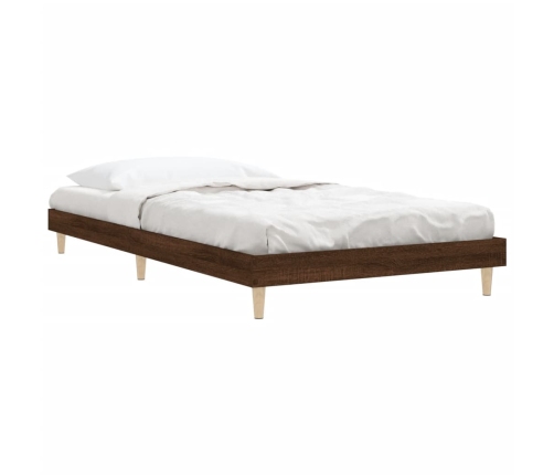 Estructura de cama sin colchón madera marrón roble 100x200 cm