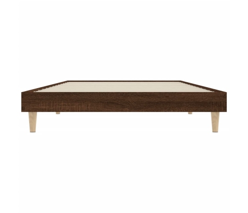 Estructura de cama sin colchón madera marrón roble 100x200 cm