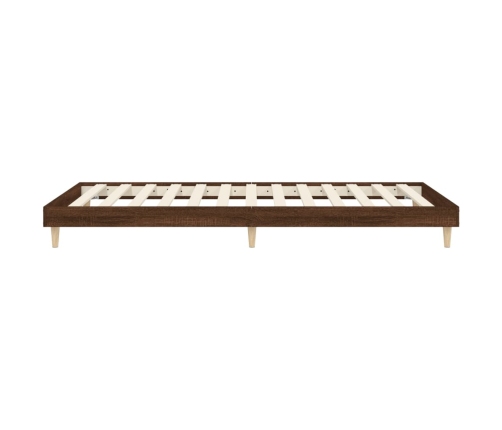 Estructura de cama sin colchón madera marrón roble 100x200 cm