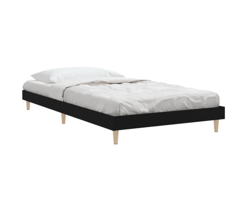 Estructura de cama madera de ingeniería negra 90x200 cm