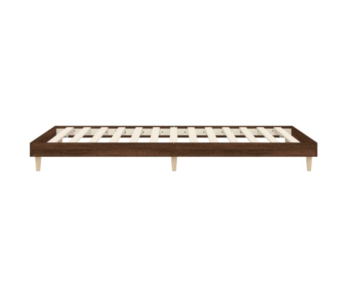 Estructura de cama sin colchón madera marrón roble 90x200 cm