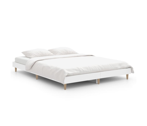 Estructura de cama madera de ingeniería blanca 140x190 cm