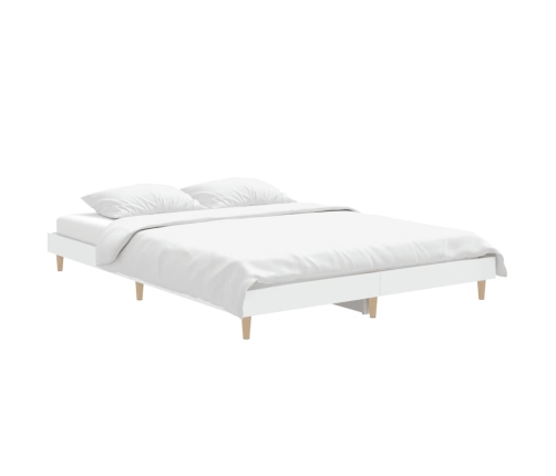 Estructura de cama madera de ingeniería blanca 140x190 cm