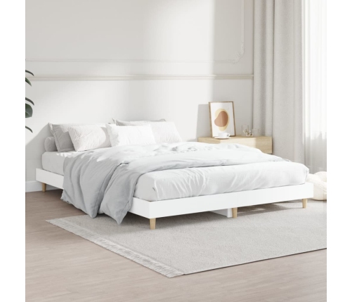 Estructura de cama madera de ingeniería blanca 140x190 cm