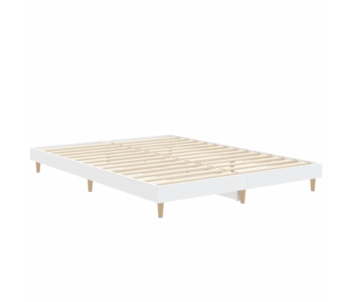 Estructura de cama madera de ingeniería blanca 140x190 cm