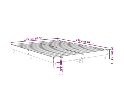 Estructura de cama madera de ingeniería blanca 140x190 cm