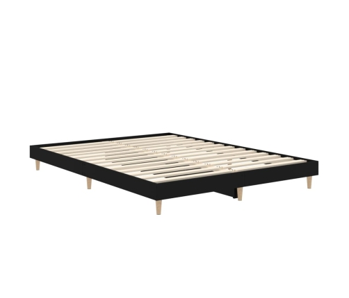 Estructura de cama madera de ingeniería negra 140x190 cm