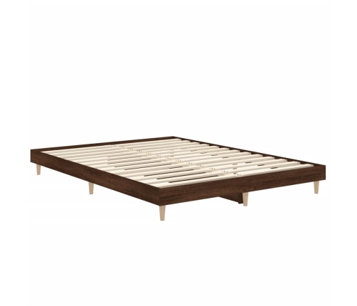 Estructura de cama sin colchón madera marrón roble 140x190 cm