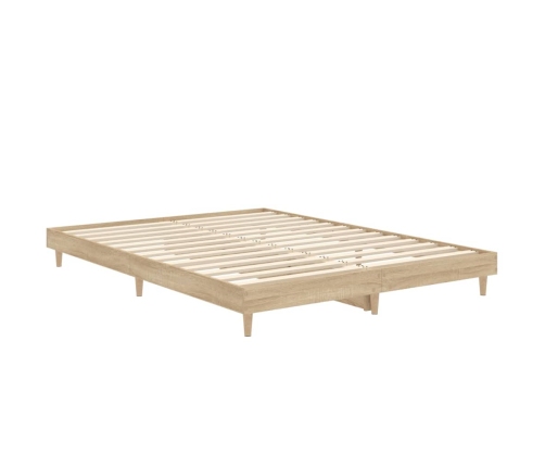 Estructura de cama madera de ingeniería roble Sonoma 135x190 cm