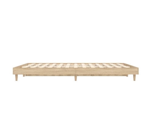 Estructura de cama madera de ingeniería roble Sonoma 135x190 cm