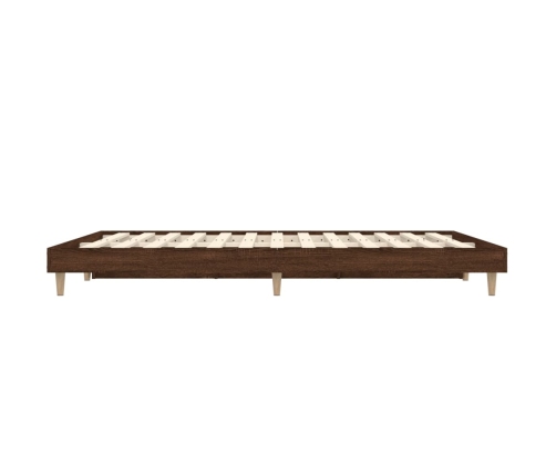 Estructura de cama madera de ingeniería marrón roble 135x190 cm