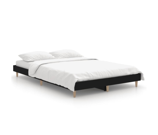 Estructura de cama madera de ingeniería negra 120x190 cm