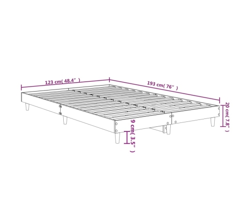 Estructura de cama madera de ingeniería negra 120x190 cm