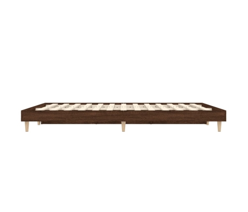 Estructura de cama sin colchón madera marrón roble 120x190 cm